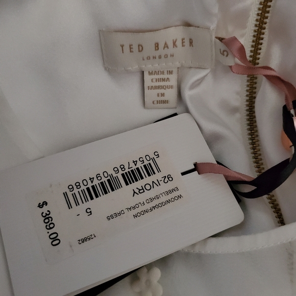 Ted Baker Findon Embellished Floral Silk Dress White Dainty NEW - Picture 6 of 8